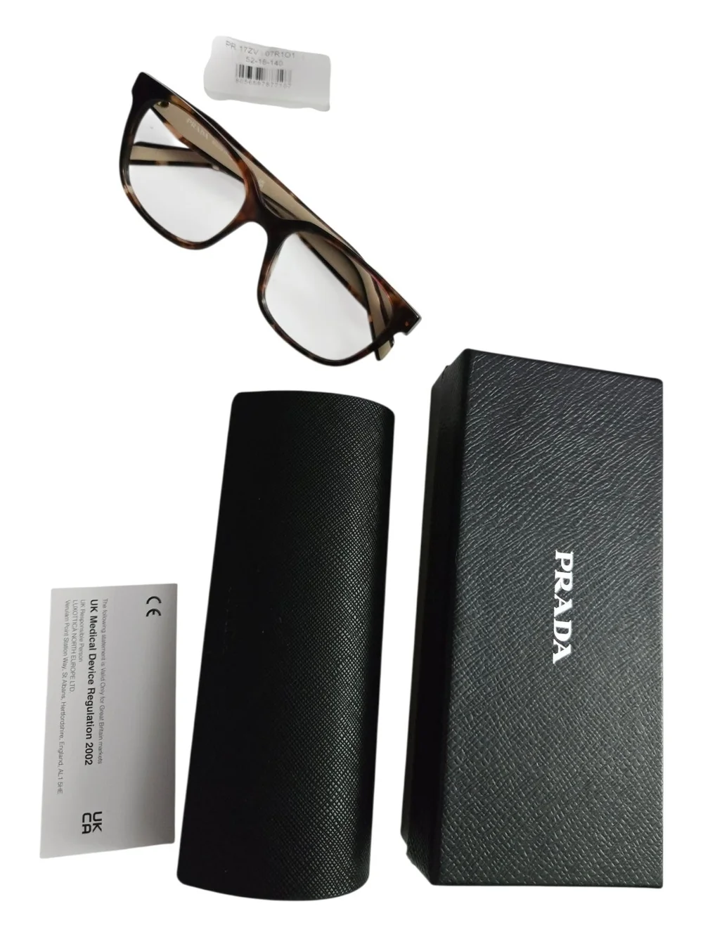 Prada PR17ZV Women's Square Glasses - Caramel Havana 52-18-140 - FRAME ONLY